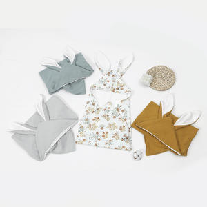 Serviette <span class=keywords><strong>de</strong></span> bain bébé <span class=keywords><strong>gaze</strong></span> <span class=keywords><strong>double</strong></span> couche pur <span class=keywords><strong>coton</strong></span>, cape bébé, serviette à oreilles <span class=keywords><strong>de</strong></span> lapin enveloppée dans des peignoirs à capuche - Product Image 3
