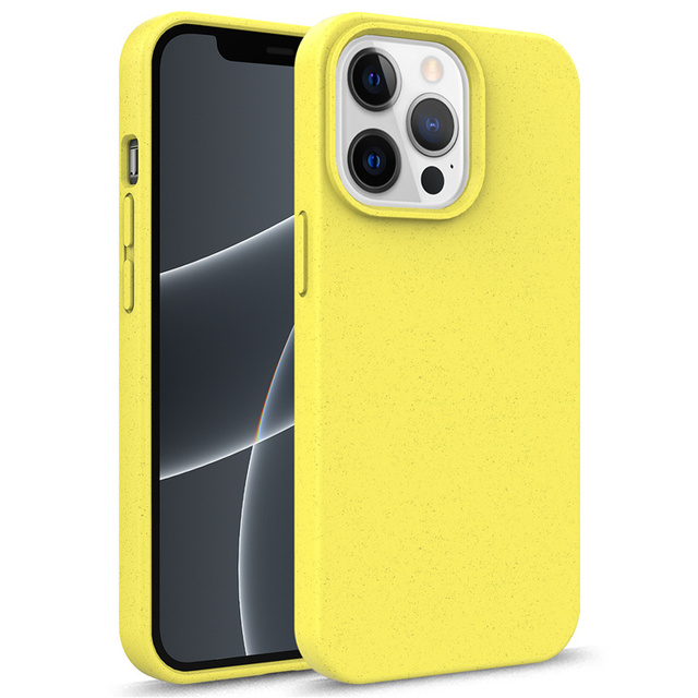 2.0MM Recycled Plastic Eco Friendly Biodegradable Wheat Straw Mobile Phone Case for iPhone 14 13 12 11 X/XS XR Pro Max 7/8 Plus