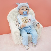 Muñeca realista de cuerpo suave para niños recién nacidos, juguete de muñeca de 22 pulgadas con pelo de estilo perfecto para niños