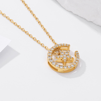 Vente en gros de collier pendentif exquis pour femmes en plaqué or 18 carats en argent sterling 925 5A collier de mode en zircon cubique