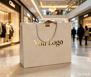 <span class=keywords><strong>Sac</strong></span> cadeau miniature de luxe en papier kraft brun écologique réutilisable avec poignée et logos imprimés - Product Image 1