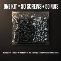 Kit de vis et écrous de blocage en nylon Nylok M6 M8 M10, assortiment d'éléments de fixation anti-vibration en acier au carbone, oxyde noir, ISO 9001