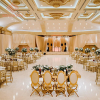 Chaises de banquet empilables en acier de luxe, durables, pour hôtels, salles de réception, mariages et tables ovales pour événements et appartements