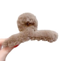 Pince à cheveux surdimensionnée TREETIP en fausse fourrure pelucheuse, motif requin, 13 cm, pour cheveux épais, accessoire pour chignon femme, automne-hiver