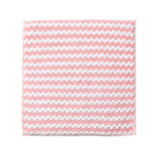 Coral Fleece Dishcloths 25x25 Cm Bamboo Charcoal Edging Absorbent Kitchen Cleaning Cloths For Pots And Pans - Product Image 4