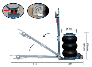 3 Ton Height 18Inch Double <strong>Bag</strong> <strong>Air</strong> <strong>Jack</strong> Heavy Duty Jacking Pneumatic AirJack - Product Image 6