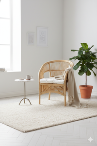 Silla Fabiano Moderna de Ocio con Bambú y Ratán/Mimbre, Diseñada para Comodidad y Estilo, para Dormitorio y Uso en Hoteles - Product Image 4