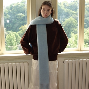 Écharpe à franges unie, douce, de style coréen, pour femme, idéale pour l'hiver, fabriquée <span class=keywords><strong>maison</strong></span> - Product Image 1