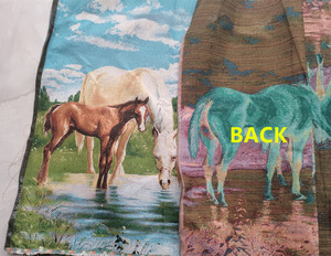 <span class=keywords><strong>Tapisserie</strong></span> murale en brocart de chevaux à motif personnalisé de 23x35 pouces inspirée du design d'Aubusson - Product Image 5