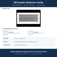 Grille en aluminium à double déflection OEM avec lames réglables et amortisseur de volume pour projets commerciaux de distribution d'air CVC