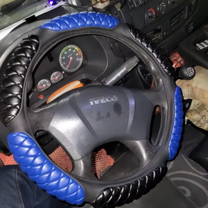 Housse de volant de camion en cuir antidérapante pour camions Volvo FH12, DAF, FORD, <span class=keywords><strong>MERCEDES</strong></span>, SCANIA, MAN TGA - Product Image 5