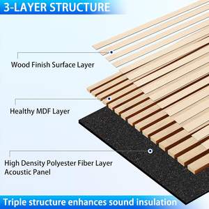 Decorative Akupanel <strong>Wood</strong> Veneer Covered Black MDF Slats <strong>Wood</strong> Fluted <strong>Panels</strong> With PET Felt Backing for <strong>Wall</strong> and Ceiling - Product Image 2