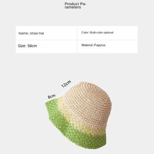 Chapeau Bob Femme en Papier à Grande Bordure Anti-UV pour Plage et Vacances Printemps-Été - Product Image 2