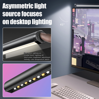 Lampe de moniteur intelligente moderne à gradation progressive, en aluminium noir, alimentée par USB, avec télécommande et CCT réglable pour écran LED