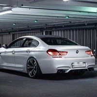 Kit carrosserie BMW Série 6 F06 F12 F13 modifié M6, pare-chocs avant/arrière, seuils latéraux, sorties d'échappement quadruples, plastique mat + ABS