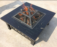 Bonfire Square Bbq Table d'extérieur en acier Fire Pit Camping