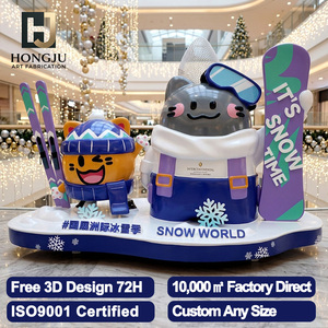 Escultura de Mascota de Dibujos Animados de Invierno Personalizada de Fibra de Vidrio |   Personaje de Marca de Gran Tamaño para Hoteles, Centros Comerciales y Espacios Comerciales - Product Image 1