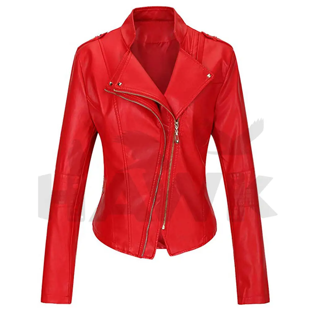 High Quality Women's Coat Outerwear Fashion Style New Model Casual Biker Jacket Zipper Ladies Women Coats Leather Jacket Women