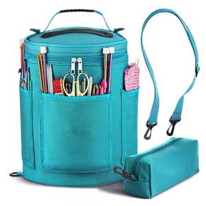 Newest Portable Oxford Knitting Bag Yarn Storage Case Durable Big Capacity Yarn Organizer Crochet Bag with Removable Dividers