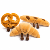 Juguetes de Peluche de Panadería: Croissant, Tostada, Pretzel, Baguette, Pastel. Muñecos de Comida de Peluche para Niños y Adultos, Alivio del Estrés y la Ansiedad