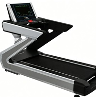 Tapis roulant commercial robuste, moteur silencieux, machine de course avec écran LCD multi-programmes pour salle de sport