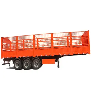 3axle 50t fence dry cargo semi truck trailer price dot certificate ethiopia side wall fence cargo semi truck trailer
