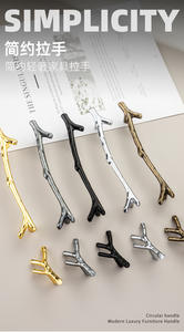 Poignée de tirage vintage de luxe moderne, design branche d'arbre argent antique, vert foncé et noir - Product Image 6