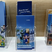 Présentoir de comptoir en acrylique transparent pour brochures, dépliants et prospectus – Idéal pour les bureaux, réceptions et halls d'accueil