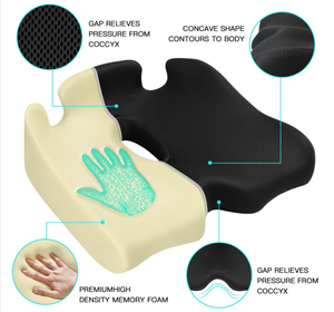 <span class=keywords><strong>Coussin</strong></span> de siège <span class=keywords><strong>ergonomique</strong></span> pour chaise de bureau, soulagement des douleurs du coccyx et de la sciatique, oreiller pour hémorroïdes, mousse à mémoire de forme, grand carré, <span class=keywords><strong>gel</strong></span> rafraîchissant - Product Image 2