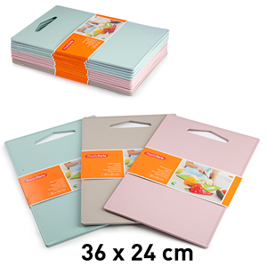 Tagliere in Plastica Forte 36 x 24 cm, Durevole, Riutilizzabile, Colori Assortiti, per Uso Domestico e in Cucina - Product Image 1