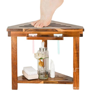 Tamori Wooden Bathroom Shower <b>Stool</b> Brown Solid Wood <b>Step</b> Seat For Elderly And Children Customizable Size - Product Image 1