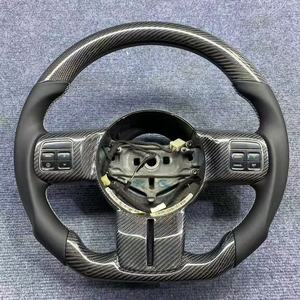 <span class=keywords><strong>Volant</strong></span> en cuir à 3 branches en fibre de carbone avec modification LED, compatible avec Jeep Compass Wrangler - Product Image 1