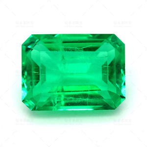 Synthetic Zircon Emerald Gemstone 6x8mm Rectangle Green For Jewelry Making - Product Image 1