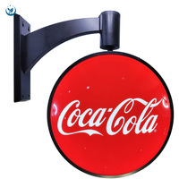 Boîte à lumière LED rotative double face personnalisée Ewen, affichage de poster, publicité extérieure, enseigne lumineuse ronde pour magasin, restaurant