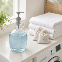Distributeur de savon liquide en verre de 1 gallon (4L, 3L, 2L) avec pompe et poignée – Grande capacité pour lessive – Vente en gros