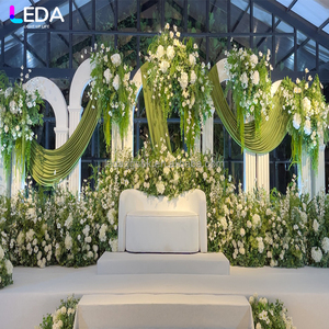 LEDA Hanging Flower wedding Backdrop <b>white</b> <b>Acrylic</b> Large Events stage Arch set - Product Image 2