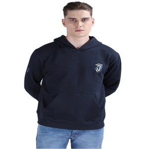 DENIMGUYS Fabricant – Sweat-shirt à capuche pour homme en molleton bouclette, coupe hiver, bords bruts, impression en relief, personnalisable ODM - Product Image 2