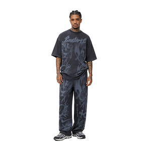 Pantalones Deportivos con Estampado de Cultura del <span class=keywords><strong>Tatuaje</strong></span>, Estilo Y2K, Lavados, para <span class=keywords><strong>Hombre</strong></span> y Mujer, Casuales - Product Image 1