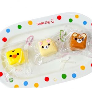 Custom Fidget Toy-Food-Grade Silicone Bear Cube <b>Keychain</b> - Stress-Relief Squeezable Toy, Bag Charm-Mochi Toy - Product Image 1
