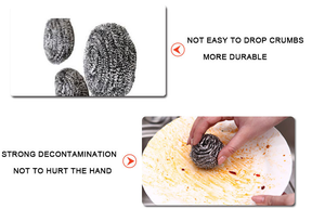 Küchen reinigung Edelstahl Wolle Schwamm Spiral Scourer Scrub bing Pad Metall Wasch kugel Schwamm Pad Scrub ber - Product Image 5