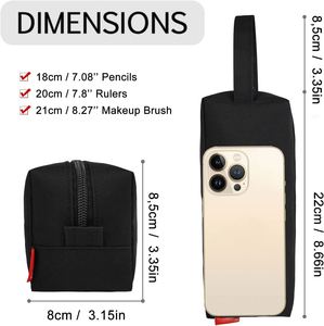 Estuche Personalizado 2026 de Poliéster Resistente al Agua, Bolsa de Papelería Portátil, Bolsa de Maquillaje con Asa, Negra, para la Escuela - Product Image 4