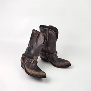 <span class=keywords><strong>Stivali</strong></span> da Cowboy Western Retrò Effetto Invecchiato per <span class=keywords><strong>Donna</strong></span>, Nuovi <span class=keywords><strong>Stivali</strong></span> Autunno-Inverno in Vera Pelle Marrone con Punta Affusolata - Product Image 2