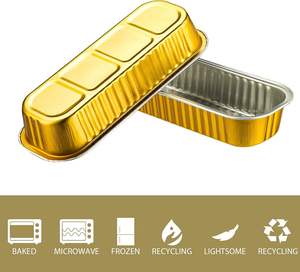 Contenedor de Pan de Aluminio Cuadrado, Recipiente Rectangular de Aluminio para Pan, Caja de Embalaje Reutilizable - Product Image 3