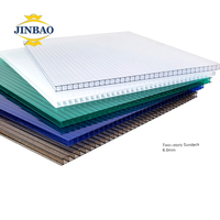 JINBA épaisseur transparent 10mm panneau uv serre prix double paroi toiture en relief plastique polycarbonate soleil pc feuilles creuses