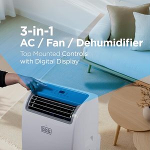เครื่องปรับอากาศแบบพกพาแบล็ค+เด็คเกอร์ 14000 บีทียูสีขาว ควบคุมด้วยรีโมท 52 เดซิเบล 115 โวลต์ สำหรับห้องที่มีพื้นที่สูงสุด 700 ตร.ฟุต - Product Image 5
