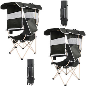 <span class=keywords><strong>Chaise</strong></span> de camping <span class=keywords><strong>pliante</strong></span> en gros avec auvent rétractable UPF 50 + <span class=keywords><strong>pare</strong></span>-<span class=keywords><strong>soleil</strong></span> <span class=keywords><strong>chaise</strong></span> de plage extérieure porte-gobelet matériau métallique durable - Product Image 2