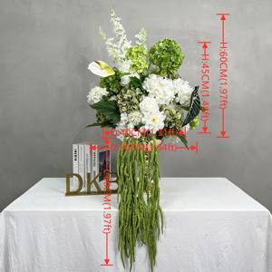 DKB Custom Real Touch Flowers arrangiamenti per matrimonio bianco e verde irregolare fiori di ortensie palla centrotavola - Product Image 2