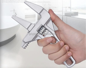 Clé à molette universelle robuste en alliage d'aluminium à grande ouverture pour salle de bain, réglable de 16 à 68 mm, métrique, DIY, OEM, blanc/doré, garantie 3 ans - Product Image 3