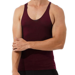 U Neck Stretch Best Selling <b>Men</b> <b>Singlets</b> Gym Wear <b>Men</b> <b>Singlets</b> 2025 Top Sale Solid Color Long Sleeve <b>Men</b> Tank Top - Product Image 1