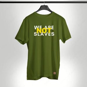 T-shirt Unisexe en Coton Oversize avec Impression Texte Audacieuse 'Nous ne sommes pas des <span class=keywords><strong>esclaves</strong></span>', Motif Graphique Motivant, Mode, Vente en Gros OEM - Product Image 4